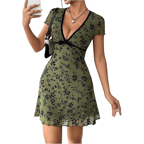 Amazon.com: Women Vintage Printed Mini Dress Y2K Fairy