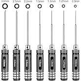7pcs Hex Screw Driver Set RC Tools Kit 0.9mm 1.27mm 1.3mm 1.5mm 2.0mm 2.5mm 3.0mm Hexagon Screwdriver for Traxxas Arrma Axial Losi Redcat RC Quadcopter Helicopter FPV Racing Drone Models