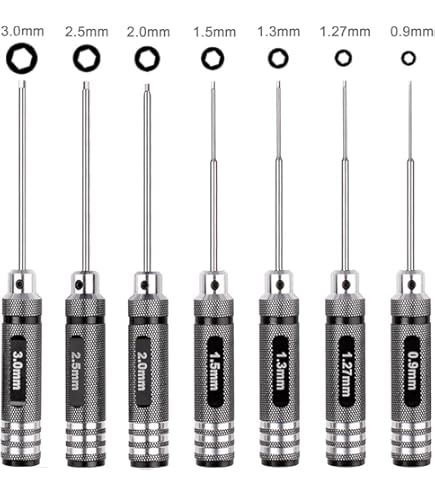 HobbyPark Titanium Hex Driver Set - 1.5mm To 3.0mm Allen Screwdrivers For RC Cars & Trucks