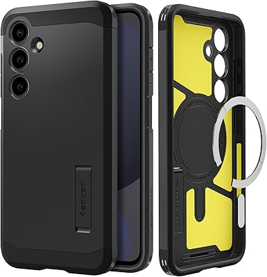 Spigen for Galaxy S24 FE Case, Tough Armor MagFit [Kickstand] [Compatible with MagSafe] [Military-Grade Protection] - Black