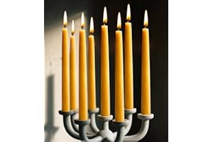 MOSROAD 9-inch Beeswax Taper Candles, Natural Beeswax Long Candle Sticks, 10 Hours Burn Time, Smokeless & Dripless Taper Candle for Table Decor, Unscented Bee Wax Tapered Candles (8 Packs)