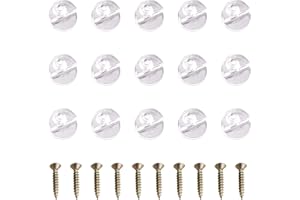 Morobor 100PCS Glass Retainer Clips Kit, Glass Clip Glass Cabinet Clips with Screws for Fixing Glass Cabinet Doors,Suitable for 3-4mm Glass (Transparent with Color Plating Screw)