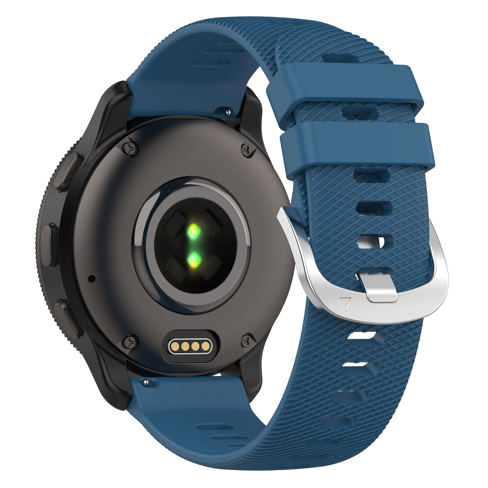 Wownadu 20mm Watch Strap Compatible for Garmin Vivoactive 6/5/3 Straps, Replacement Silicone Band Compatible for Polar Ignite 3/2/1, Unite/Pacer, Sea Blue (No Watch)