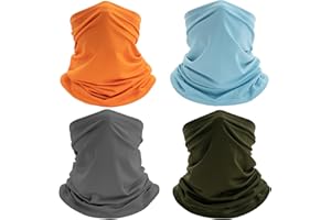 Coolzu 4 Pack Neck Gaiter Face Mask : Balaclava Face Cover Bandana & Gator Mask Headband Scarf Masks for Men Women