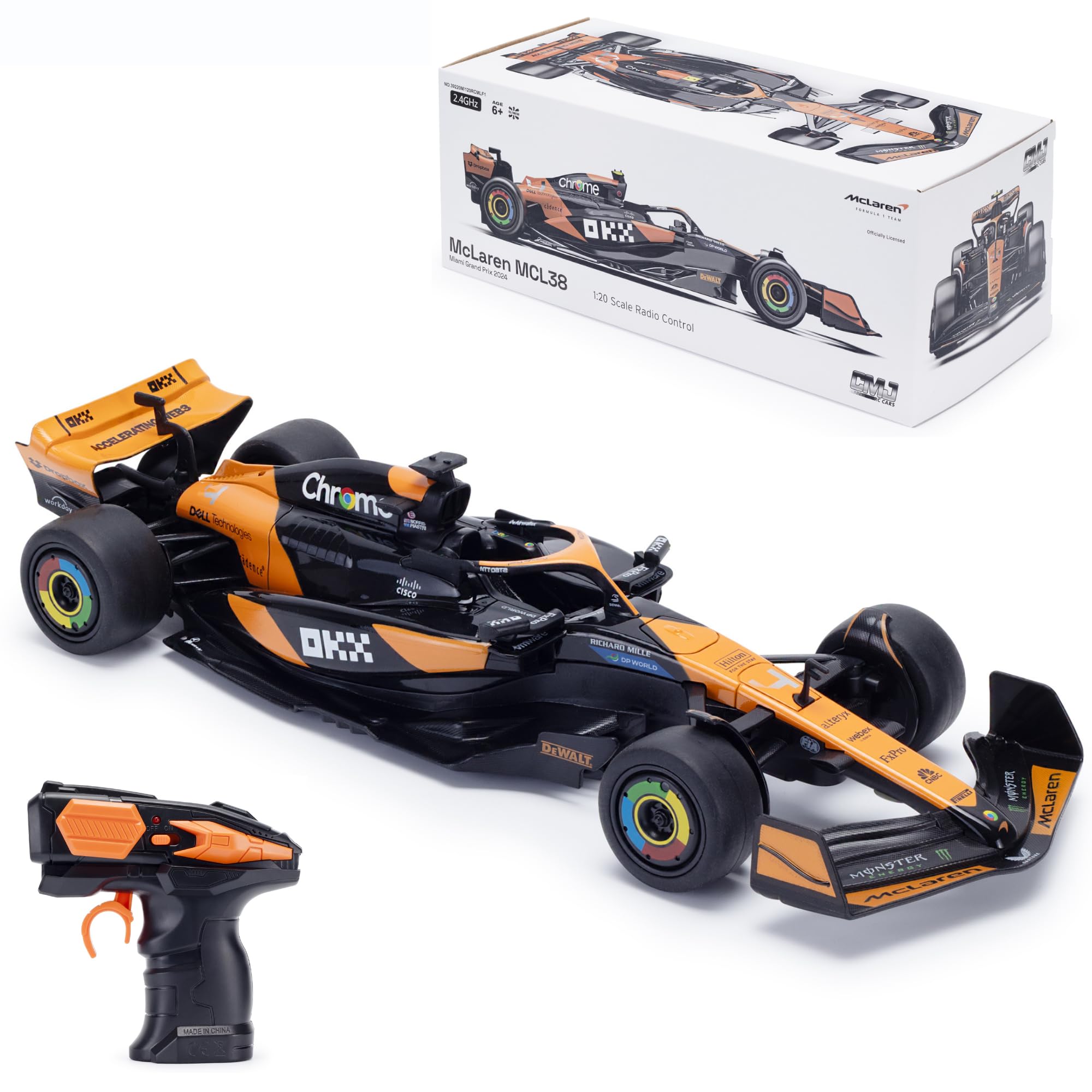 McLaren F1 RC Car MCL38 (1:20 Scale) 2.4GHz Officially Licensed Racing Toy – Lando Norris & Oscar Piastri | Formula 1 Drive To Survive