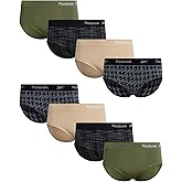 Reebok Womens Hipster Underwear - 8 Pack Plus Size Stretch Performance Hipster Panties Seamless Underwear for Women (1X-3X)