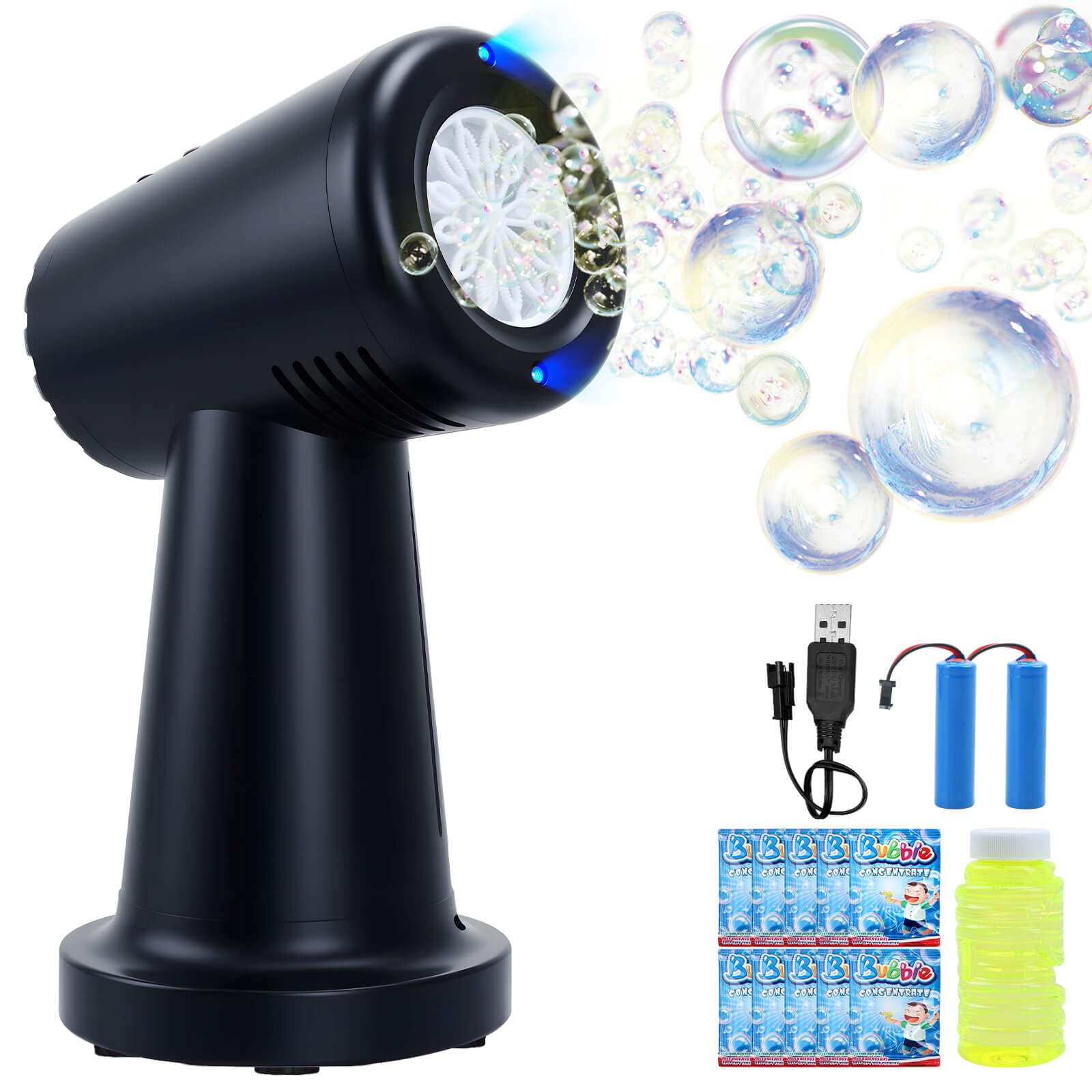 YOTOY Toy for 3+ Year Old Boys Girls: Rechargeable Bubble Machine Birthday Party Gifts for Kids Age 3-8 Portable 90°/180° Rotating Bubble Blower Baby Bubble Maker Bath Adult Wedding Outdoor BubbleToy — image 1