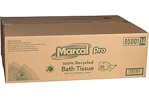MarcalPro 5001 White 100% Recycled 2-Ply Bath Tissue Rolls, 504 Sheets (Case of 48)