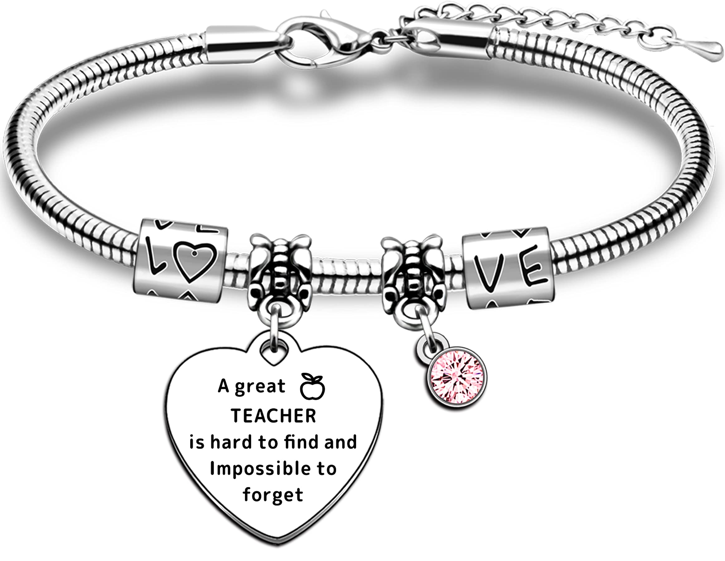 AMZQ Teacher Gifts for Women Teacher Bracelet Thank You Teacher's Day Gifts