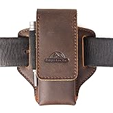Topstache Leather Multitool Sheath for Belt - Multitool Holder - EDC Belt Organizer - Two Magnetic Closure - Darkbrown