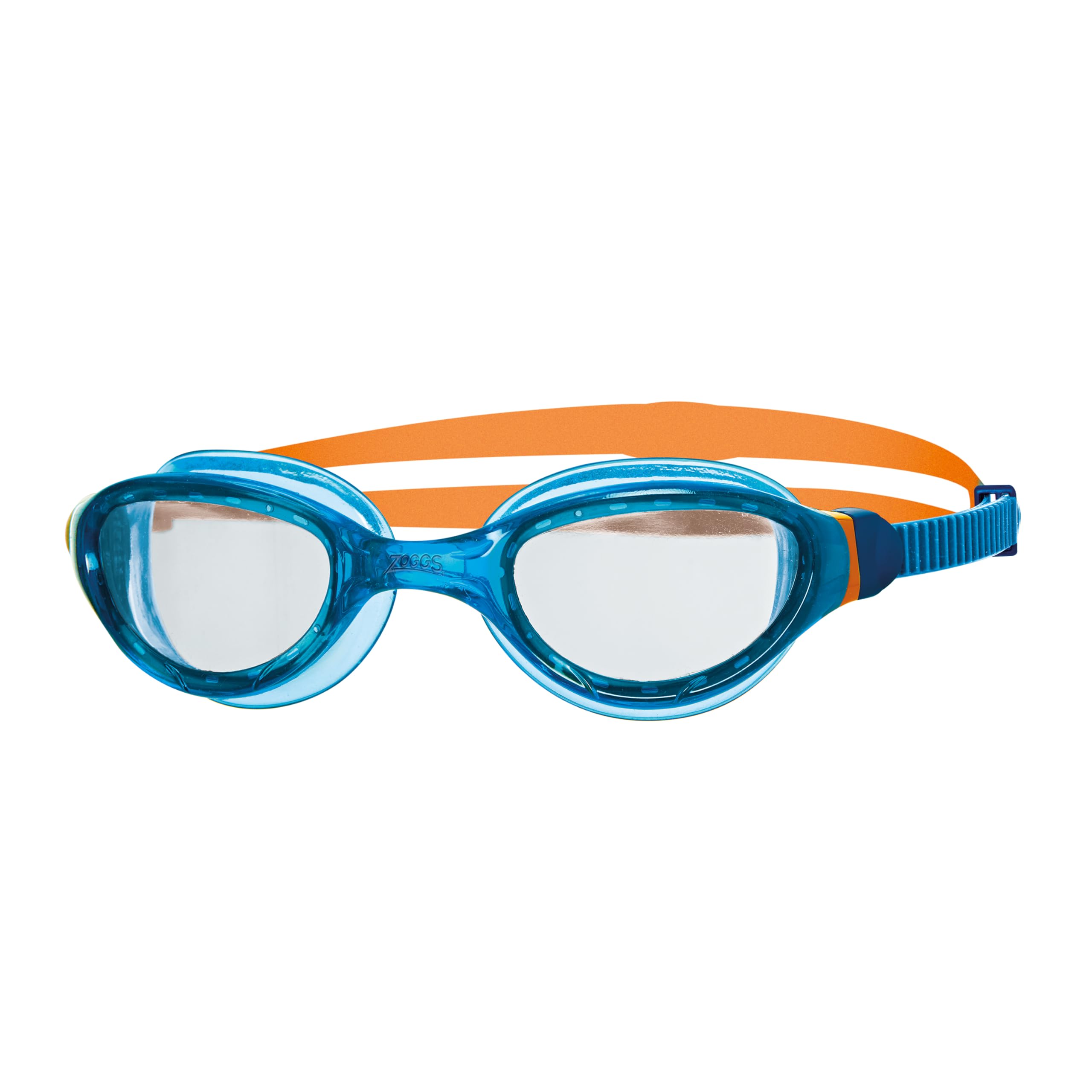 Zoggs Kids' Phantom 2.0 Junior with UV Protection And Anti-fog Swimming Goggles, Blue/Orange/Clear, 6-14 Years