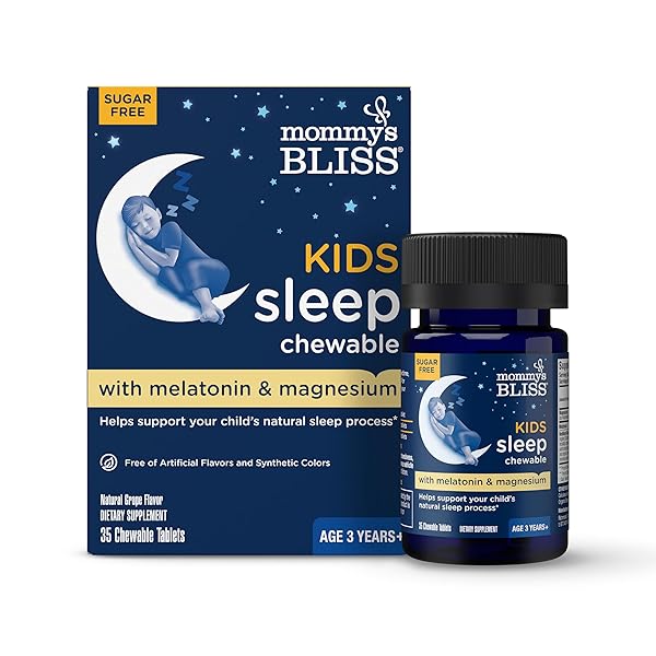 MOMMY’S BLISS KIDS SLEEP CHEWABLE TABLETS, MELATONIN, MAGNESIUM...