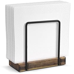 Napkin Holder for Table, Wood Iron Standing Napkin