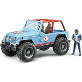 Bruder 02541 Jeep Cross Country Racer Blue with Driver, 1:16 Scale Toy Car | 1:16 scale, with driver, helmet and gloves, made in Germany, ages 4+