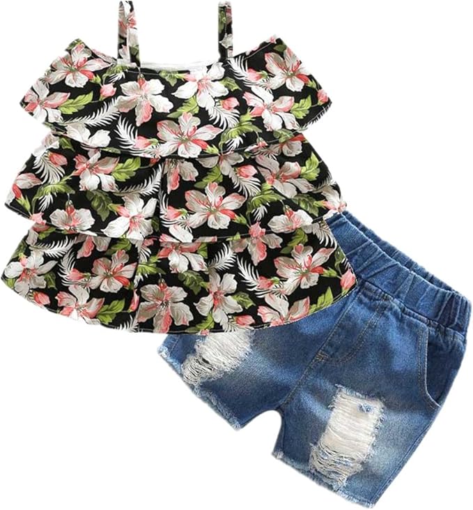 jeans short tops for girls