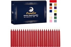 Kunrsug 24 Pack Red Spell Chime Candles – Premium Mini Unscented Taper Candles for Rituals, Prayer, Birthdays, Meditation, Altar, Spells, Chime Candles - 4 Inch Tall - Ideal for Witches