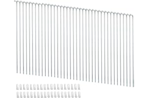 goucrro Bike Spokes Electric Bicycle E-Bike Tricycle Wheel Silver Spokes 12G 2.5mm Steel 45mm-254mm with Nipples 38pcs(Silver,12G-165mm)