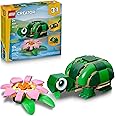 LEGO Creator 3 in 1 Turtle with a Water Lily Flower Building Toy for Girls & Boys - Kids Build a Chameleon, Frog, or Turtle T