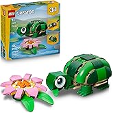 LEGO Creator 3 in 1 Turtle with a Water Lily Flower Building Toy for Girls & Boys - Kids Build a Chameleon, Frog, or Turtle T