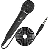 YIOWNER Wired Microphone, Karaoke Handheld Microphone for Singing, Mic Karaoke with 2.5m Cable, Vocal Dynamic Mic for Speaker, AMP, Mixer, DVD