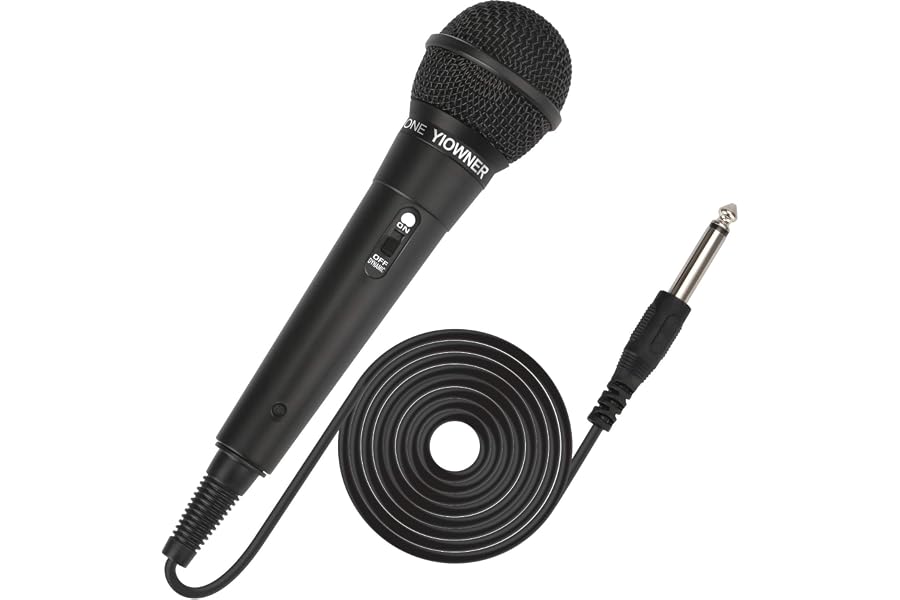 YIOWNER Wired Microphone, Karaoke Handheld Microphone for Singing, Mic Karaoke with 2.5m Cable, Vocal Dynamic Mic for Speaker, AMP, Mixer, DVD