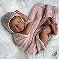 Anano Black Reborn Baby Doll 19 Inch Soft Body African American Reborn Baby Girl Realistic Newborn Baby Dolls Biracial Silicone Babies Doll Alive Brown Skin Baby Dolls