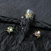 20Pcs Spider Nail Charms 3D Alloy Halloween Nail Art Charms with Rhinestones Vintage Gold Spider Nail Jewelry Punk Gothic Nail Art Gems Supplies Sparkly Halloween Nail Decorations for Women Manicure