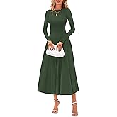 PRETTYGARDEN Womens Sweater Dress 2026 Long Sleeve Elegant Knit A Line Fall Wedding Guest Cocktail Midi Winter Dresses