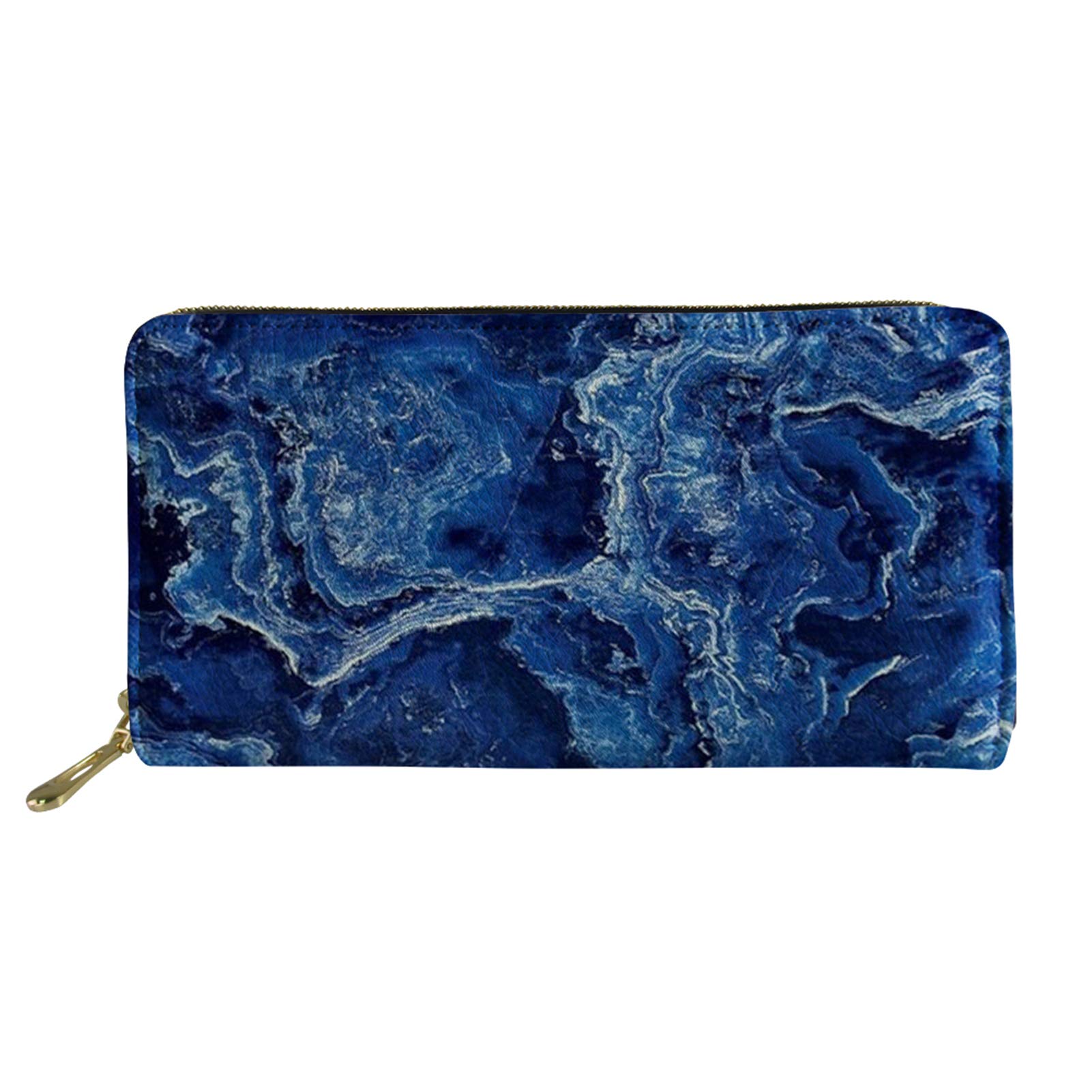 HUGS IDEA Marble Pattern Elegant Printed Women Clutch Long Purse Travel Casual Wallet PU Leather Waterproof Handbag