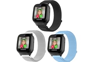 LeyuBand 3 Pack Braided Nylon Bands Compatible with Cosmo JrTrack 5 Watch,Cosmo JrTrack 4/3,Soft Breathable Hook & Loop Watch Strap Replacement