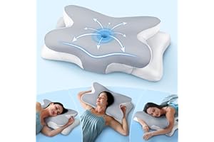 COZYPLAYER Effective Pain Relief Cervical Neck Pillow for Sleeping, Ergonomic Cooling Side Sleeper Pillow for Neck Support, Odorless Orthopedic Contour Memory Foam Pillows, Bed Pillow for Back Stomach Sleeper