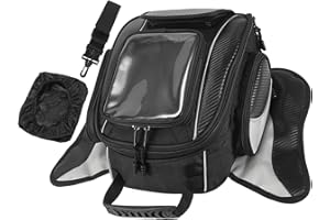 A ABSOPRO Universal Motorcycle Magnetic Tank Tool Bag Fuel Saddlebag with Strap Waterproof Black Item Replacement