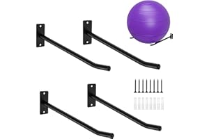 WizeFolk Metal Wall Mounted Medicine Ball Rack, 4 pcs, Gym Garage Exercise Ball Wall Holder, Sport Gym Studio Exercise Equipm