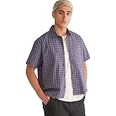 Aeropostale Men's Short Sleeve Micro Plaid Boxy Shirt