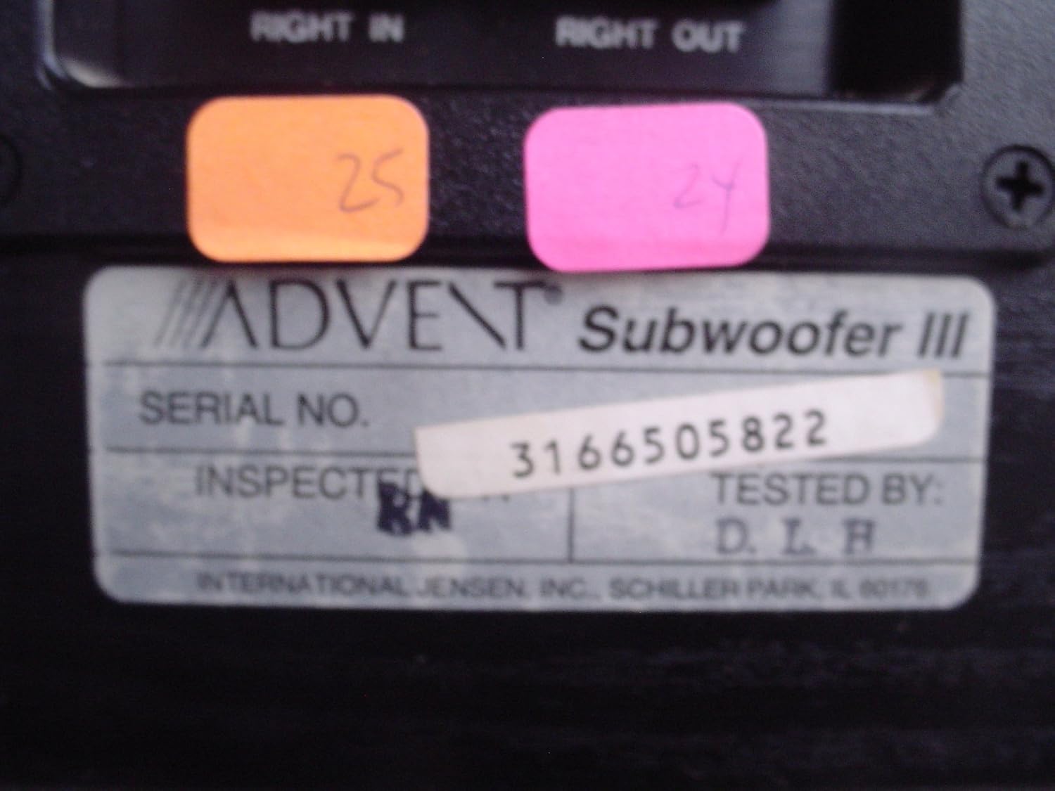 advent subwoofer iii