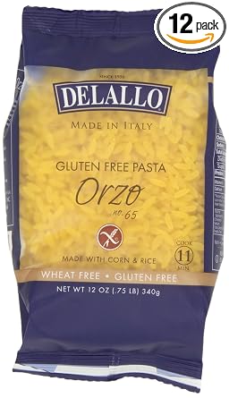 Amazon Com Delallo Gluten Free Corn And Rice Orzo 12 Ounce Pack Of 12 Orzo Pasta Grocery Gourmet Food
