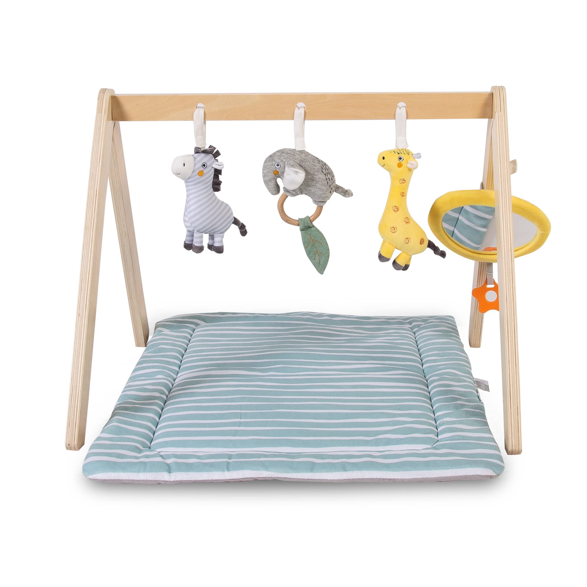 Red Kite Wooden Activity Arch & Play Mat - Soft Padded Play Mat with Wooden Play Arch & Luxurious Activity Toys, Grey, One Size