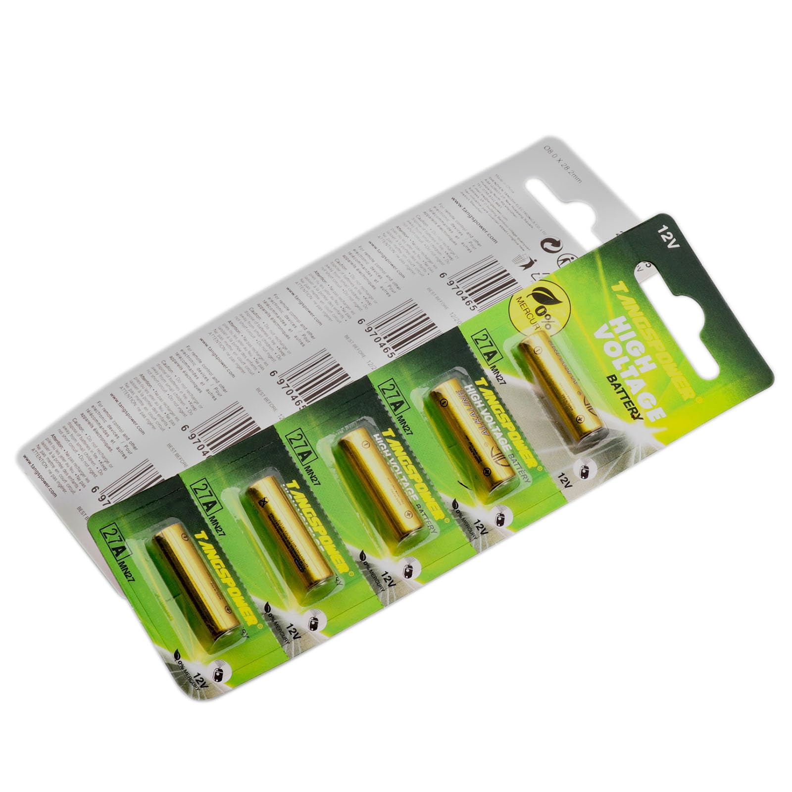 Alkaline Battery 27A 12V - Paquet de 5 TP27A-C5 MN27 A27