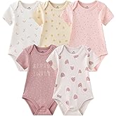 MAMIMAKA Baby Bodysuit Short Sleeve one-Piece Newborn Baby Clothes for Baby Boy and Girls