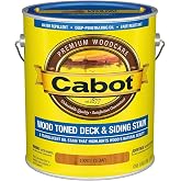 Cabot Wood Toned Stain + Sealer, Low VOC Exterior Natural Wood Stain, Cedar, Gallon