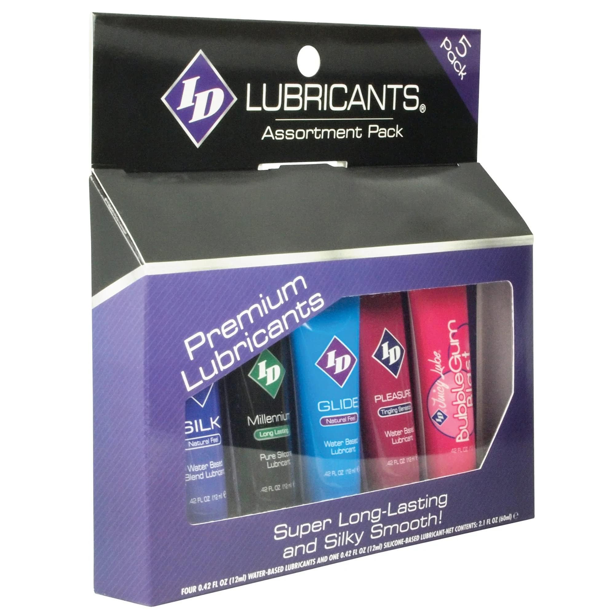 ID Lubricant Assorted Water Based Flavoured Silicone Tube Lubricant 5 Pack