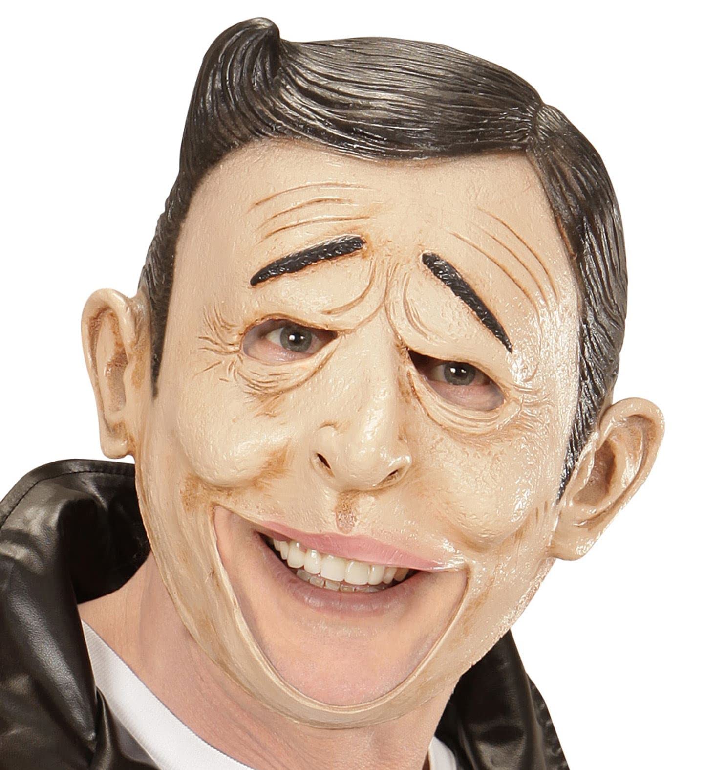 Widmann 1531 ? 3/4 Mask With Mouth Open Greaser, Pink/Black, One Size