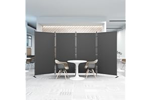 Helios&Hestia 4-Panel 6 ft Tall Indoor Folding Room Divider, Portable Privacy Screen, Freestanding Partition Separator, Tempo