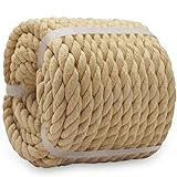 BONSINY Natural Brown Cotton Rope 1/2 inch x 100
