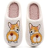 ECNOTX Slippers for Women Men Plush Cute Animal Cartoon Slippers Fall Winter Warm Cozy Couple House Shoes