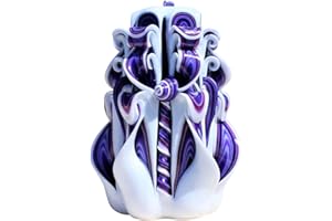 Handmade Carved Candle 5.1''-Carved Candle Christmas Gift-Purple Christmas Candle-Oscar Candle