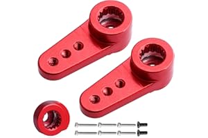 GoHobby Steering Servo Horn Aluminum Servo Arm for EMAX ES08MA II Servo (Red)