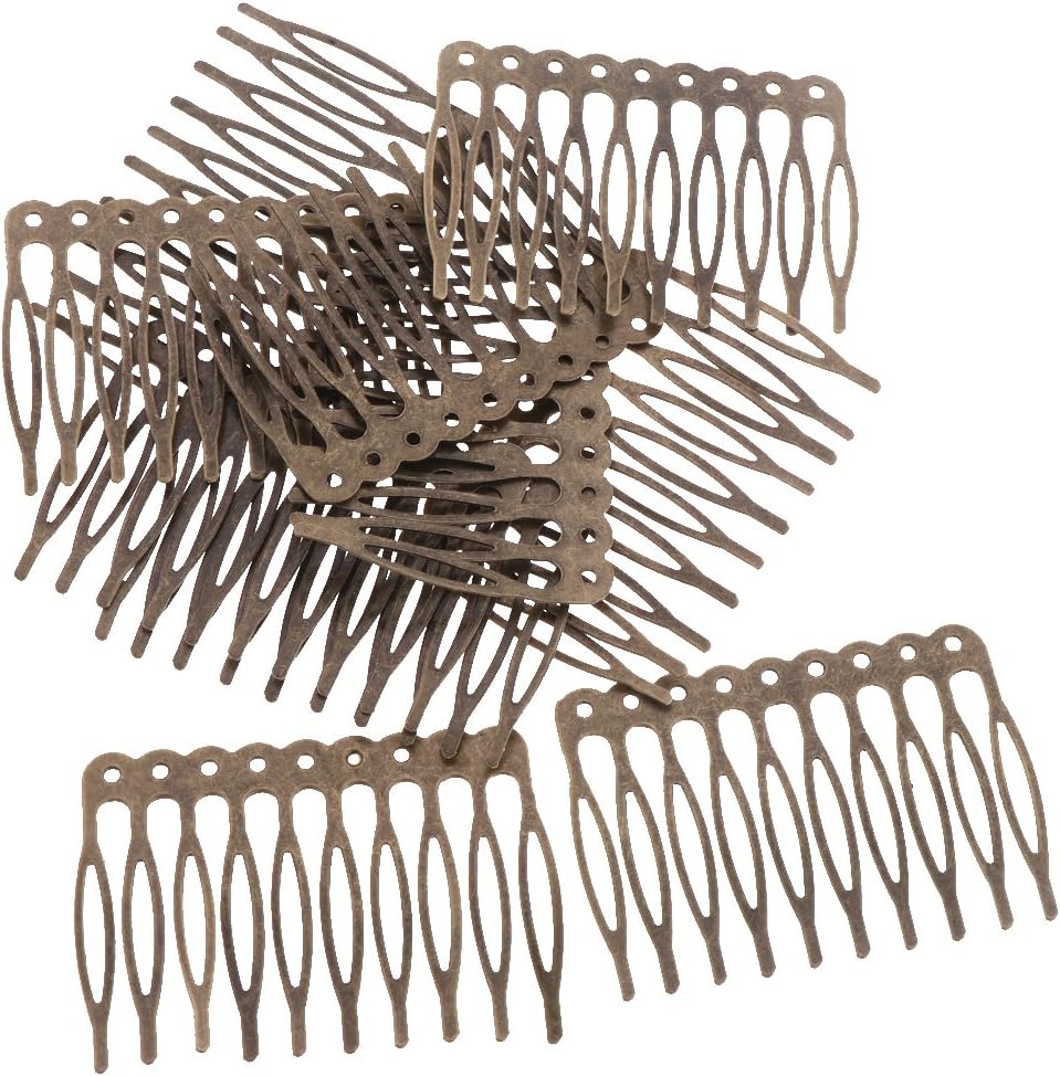 Amazon 全6種類 メタル製 細線装飾 ヘアコーム かんざしパーツ 10個セット Diy ヘアアクセサリー ブロンズ 5 6cm デコ素材 通販