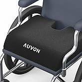 AUVON Wheelchair Seat Cushions (20"x16"x4") for Sciatica, Back, Coccyx, Pressure Sore and Ulcer Pain Relief, Memory Foam Pressure Relief Cushion with Removable Strap, Breathable & Waterproof Fabric