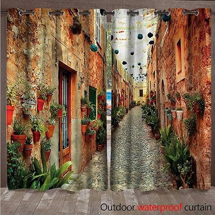 Amazon Com Cobedecor European Outdoor Curtain For Patio Spanish